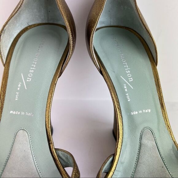 Sigerson Morison • Bronze Dress Wedge Sandals w/ New York Patent - Picture 14 of 14